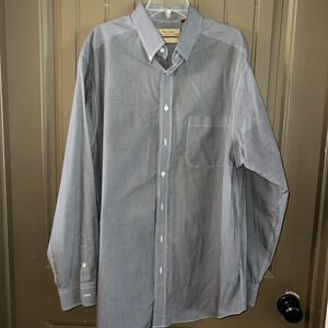 Roundtree & Yorke Oxford LS Mens Shirt XLT  Brown/White Checked GOLD LABEL
